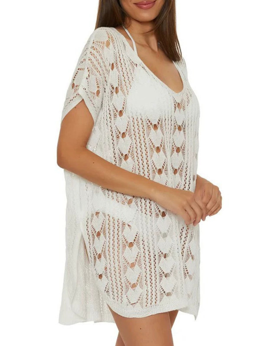 ZARA Womens Plus Size Loose Knit Mesh Beach Cover Up UV Protection Dress